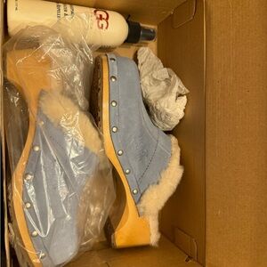 New Ugg Kalie Light Blue Suede with spray